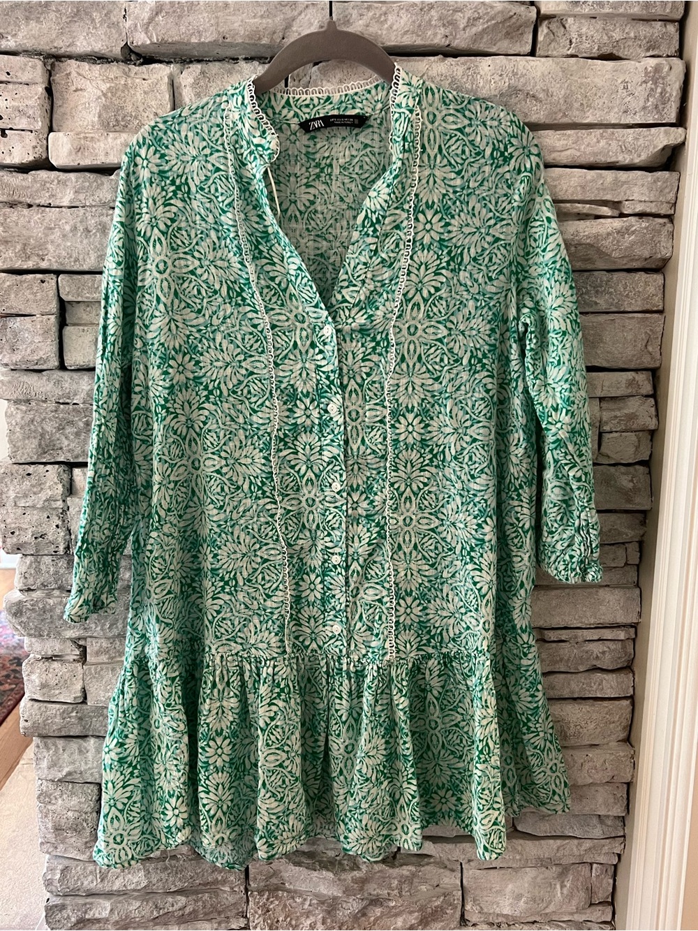 Zara Floral Print Mini Dress 100% Cotton